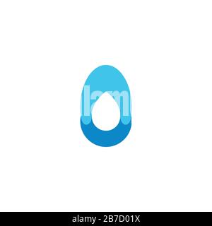 Wassertropfen, mineralische, negative Raumlogo-Ideen. Inspiration Logo Design. Darstellung Des Vektor-Vorlagenbildes. Isoliert Auf Weißem Hintergrund Stock Vektor