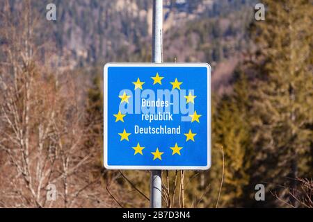 Grenzschild Bundesrepublik Deutschland Stockfoto