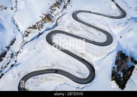 Luftbild Julierpass, Albula, Engadin, Kanton Graubünden, Schweiz, Südeuropa Stockfoto