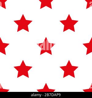 Nahtlose, schöne Zeichnung. 3D rote Neonsterne auf schwarzem Hintergrund. Stock Vektor