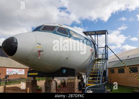 BEA Trident DH121 Aircraft Section de Havilland Aircraft Museum, Großbritannien Stockfoto