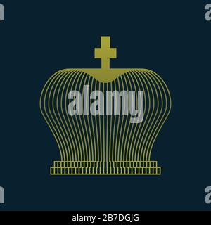 Goldene Krone mit Blending-Effekt, Kreuz oben, Symbole für Vektorgrafiken Stock Vektor