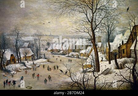 Die Vogelfalle von Jan Brueghel, dem Jüngeren 1601-1678, der Familie Brueghel ( Bruegel oder Breughel ), flämischen Malern 16.-17. Jahrhundert, Belgier, Belgien. Stockfoto
