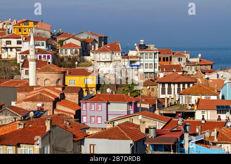 Blick über die Stadt Trilye, Bursa, Türkei Stockfoto