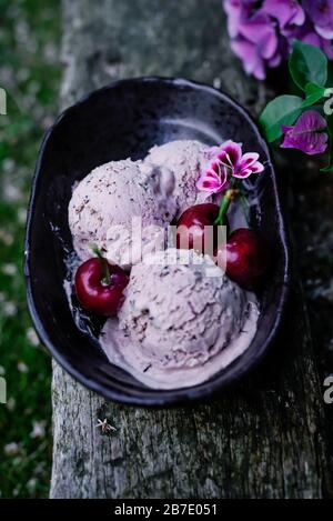 Kirsche Eis Stockfoto