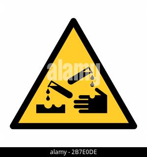 Warnschild für korrosive Stoffe Stock Vektor