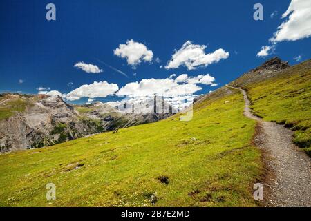 Bormio - Valtellina (IT) - Blick auf das Valle del Braulio Richtung Stelvio-Pass von Monte Scale Stockfoto