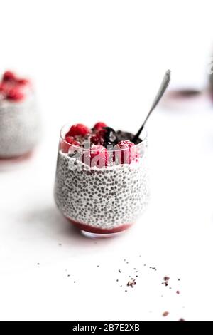 Chia-Samen-Pudding Stockfoto