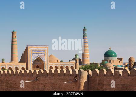 Blick auf die alte Stadt Khiva in Usbekistan Stockfoto