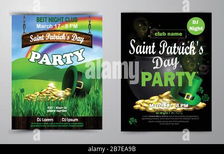 Irische urlaub Saint Patrick s Day. Party Poster, Tanzabende Plakat Stock Vektor