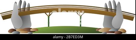 Symbol für die Handbrücke in Vietnam. Cartoon des Vietnam Hand Bridge Vector Icons für Web-Design isoliert auf weißem Hintergrund Stock Vektor