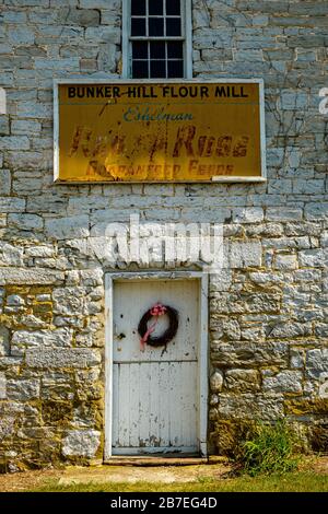 Bunker-Hill-Mehlmühle, Mill Creek Historic District, Bunker Hill, West Virginia Stockfoto