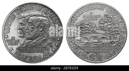 Vintage Vereinigte Staaten von Amerika Original Silberhandel Hälfte Dollar Stockfoto