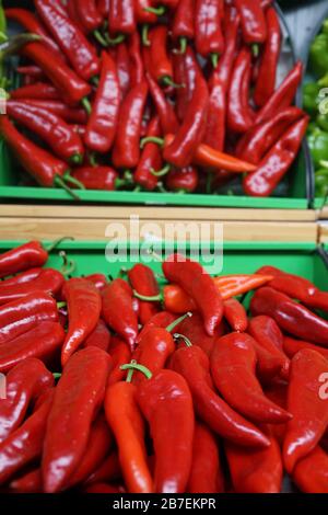 Obst und Gemüse auf biologischem Jahrmarkt-Foto Stockfoto