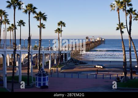 Oceanside California Pier und Strand Stockfoto