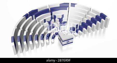 Parlamentswahl in Israel - 3D-Rendering Stockfoto