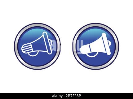 Elektro-Megafon oder Marketing-Werbe-Vektorsymbol für Apps und Websites Stock Vektor