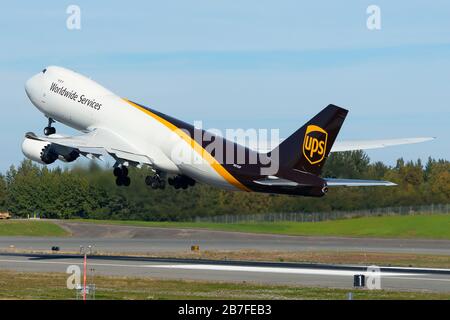 United Parcel Service, auch bekannt als UPS, Boeing 747 N611UP Flugzeuge. Stockfoto