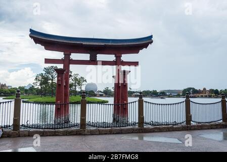 Schöner Blick auf Torri Gate Japan in Orlando Florida USA Stockfoto