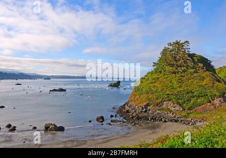 Am frühen Morgen an der Trinidad Bay in Nordkalifornien Stockfoto