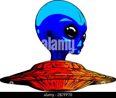 Alien ufo Invasion Vector Illustration Design Art Stock Vektor