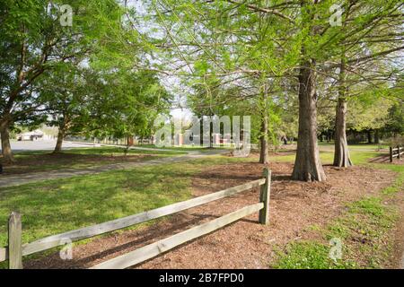 Back Alley Foto aus der Kleinstadt Foley, Alabama, USA. Stockfoto