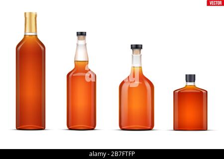 Whiskey Flasche legen mockup Stock Vektor