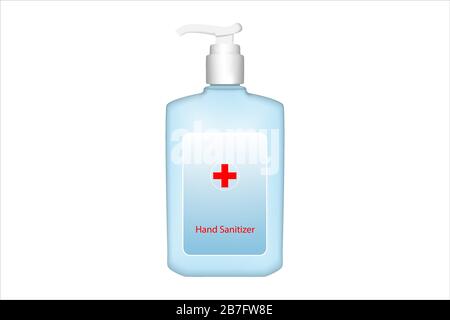 Vektor-Darstellung von Spiritus-Gel-Handdesinfektionsmittel isoliert auf weißem Hintergrund Stock Vektor