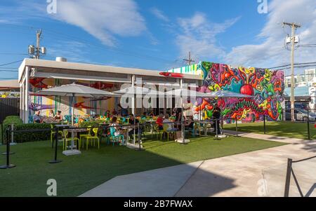 The Wynwood Kitchen and Bar, Wynwood Walls, Miami, Florida, USA. Stockfoto