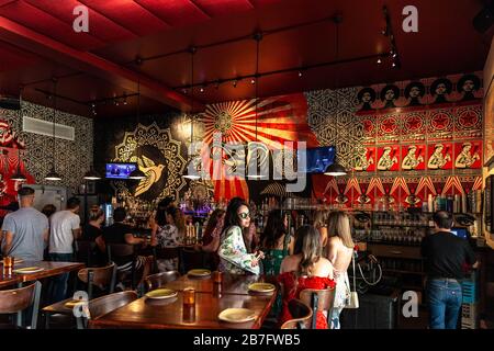 Innenansicht der Wynwood Kitchen and Bar, Wynwood Walls, Miami, Florida, USA. Stockfoto