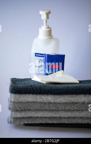 Köln, Deutschland. März 2020. Hygiene zur Bekämpfung des weltweiten Einsatzes von Coronavirus Credit: Dpa / Alamy Live News Stockfoto