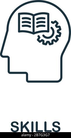 Symbol "Fähigkeiten" aus der Teamwork-Sammlung. Symbol für einfache Linienelemente für Vorlagen, Webdesign und Infografiken Stock Vektor