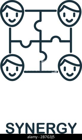 Synergie-Symbol aus Teamwork-Kollektion. Einfaches Linienelement Synergy Symbol für Vorlagen, Webdesign und Infografiken Stock Vektor
