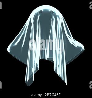 3D-Ghost - isoliert auf schwarzem Hintergrund Stockfoto