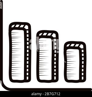 Infografik Statistikbalken Symbol für den Strichstil der Doodle Line Stock Vektor