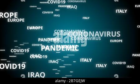 Darstellung der Krise an den Coronavirus-Aktienmärkten. Hintergrund des Konzepts der Weltwirtschaftskrise. Stockfoto