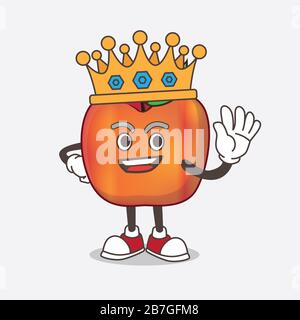 Ein Bild der Honeycrisp Apple Cartoon Maskottchen-Figur stilisiert von King auf Cartoon-Maskottchen-Design Stockfoto