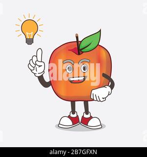 Ein Bild von Honeycrisp Apple Zeichentrick-Maskottchen bekommen eine Idee Stockfoto