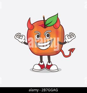 Ein Bild von Honeycrisp Apple Zeichentrick-Maskottchen-Charakter als grausamer Teufel Stockfoto