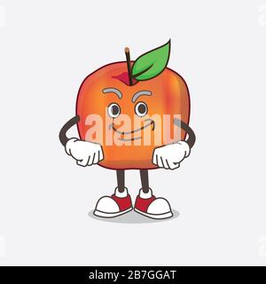 Ein Bild von Honeycrisp Apple Zeichentrick-Maskottchen-Charakter mit schmirrenden Gesicht Stockfoto
