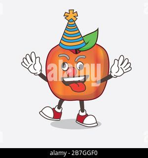 Ein Bild von Honeycrisp Apple Zeichentrick-Maskottchen-Charakter als lustiger Clown Stockfoto