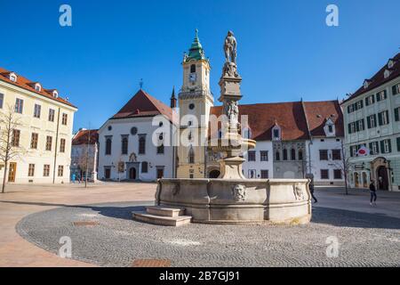 Bratislava, Hauptplatz (Hlavné námestie) Stockfoto