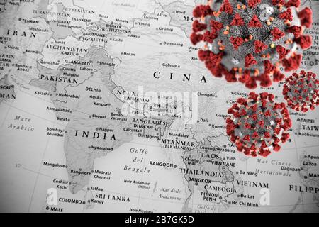 Epidemische Bedingungen im Gebiet des Eastern Globe Stockfoto