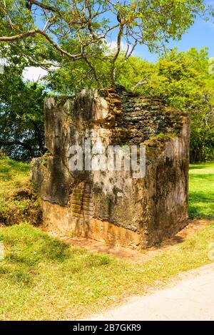 Asien Sri Lanka Polonnaruwa Dipauyana Island Park Gardens Ruinen Stockfoto