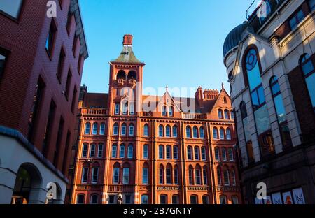 Prudential Assurance Buildings in der Dale Street von den Moorfields in Liverpool aus gesehen Stockfoto