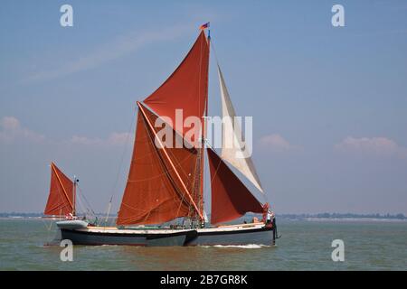 Der Thames Segelkahn George Smeed in vollem Segel Stockfoto