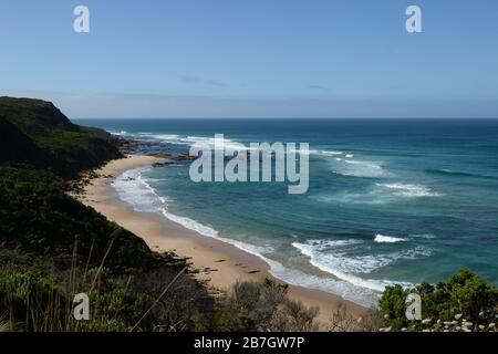 Castle Cove Lookout bietet einen herrlichen Blick auf die Küste nahe Glenaire an der Great Ocean Road, Victoria Stockfoto