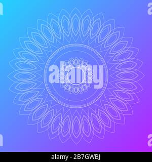 Mandala mit Blumenmustern, komplexer Musterkunst Vector Islam, arabische, indische, osmanische Motive. Hintergrund des weichen Farbverlaufs. Stock Vektor