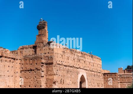 El Badii-Palast, Marrakesch. Marokko Stockfoto