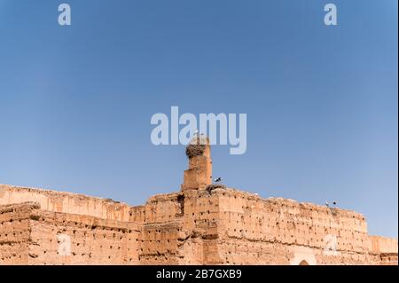 El Badii-Palast, Marrakesch. Marokko Stockfoto